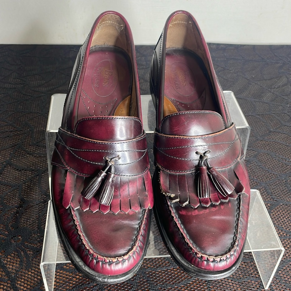 GH Bass Weejuns Clive Penny Loafers Leather Oxblood Mens Size 12 Slip On Shoes